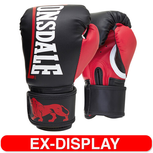 Lonsdale Challenger Junior 6oz Boxing Glove Pair Kids 6y+ Black/Red