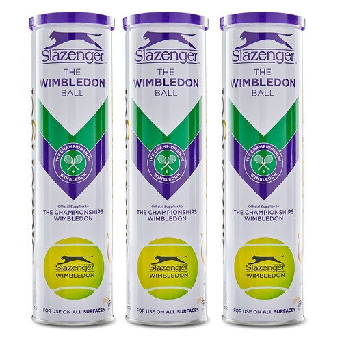 3x 4pc Slazenger Wimbledon The Championships Tennis Balls Tin Tube