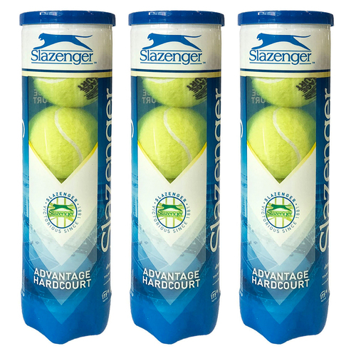 3x 4pc Slazenger Advantage Hard Court Tennis Balls Tine/Can Tube