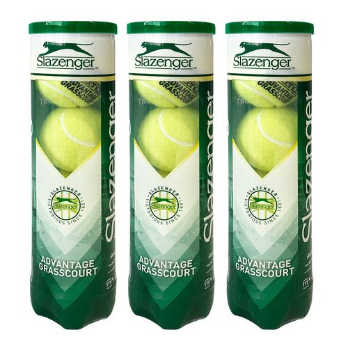 3x 4pc Slazenger Advantage Grass Court Tennis Balls Tine/Can Tube