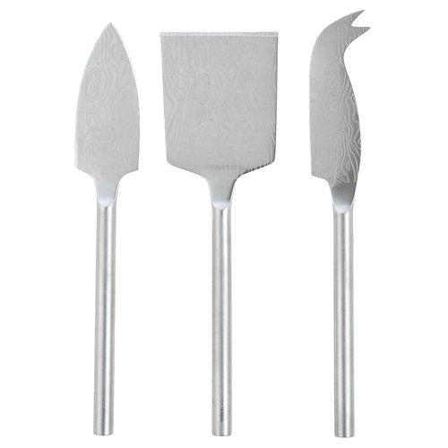 3pc Davis & Waddell Ripple Set Cheese Knives - Silver