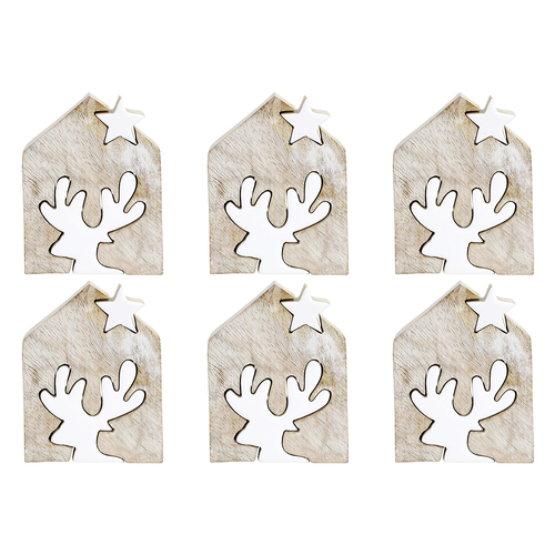 6PK LVD Reindeer Guided Star Decorative Sculpture Home/Lounge Decor