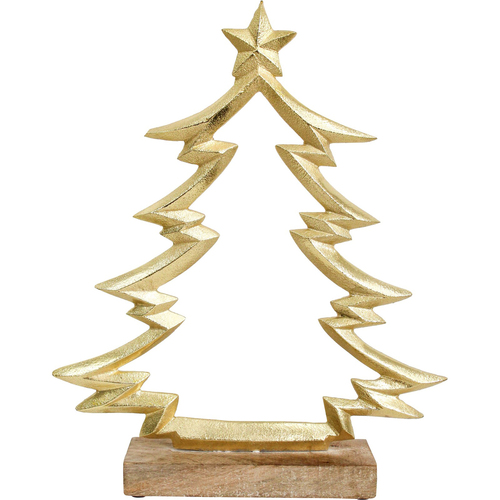LVD 35x35cm Mango Wood/Metal Tree Silouette Home Decor Large - Gold