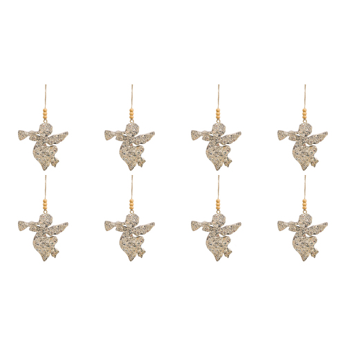 8PK LVD Angel Trumpet Glitter Sml Decorative Sculpture Home/Lounge Decor