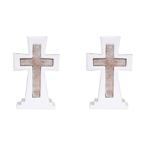 2PK LVD Wooden Ornament Holy Cross Medium Seasonal Decorative Home Decor