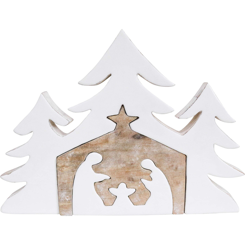 LVD Wooden Ornament Nativity Scene Large Seasonal Decorative Home Decor