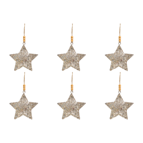 6PK LVD Metal Glitter Star Decorative Sculpture Home/Lounge Decor