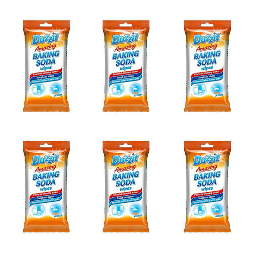 6x 40pc Duzzit Amazing Baking Soda Cleaning Wipes 11x23cm