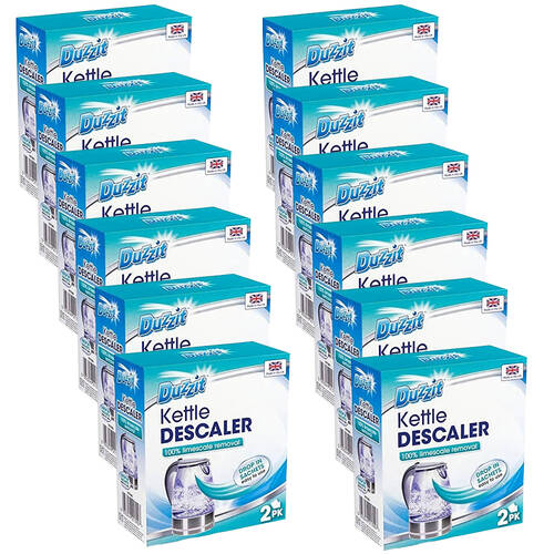 12x 2pc Duzzit Powder Kettle Descaler Limescale Remover 40g
