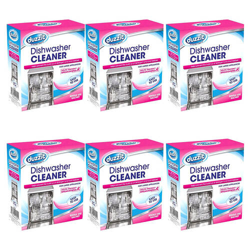 6PK Duzzit Dishwasher Cleaner Powder Limescale Remover 75g