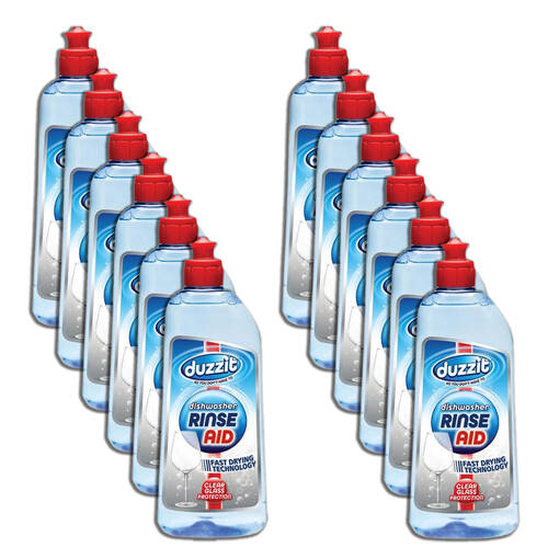 12PK Duzzit Liquid Dishwasher Rinse Aid Watermark Prevention 375ml