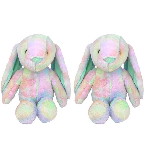 2PK Momoko Bunny Animal Stuffed Doll Kids/Children Soft Plush Toy 35cm Rainbow