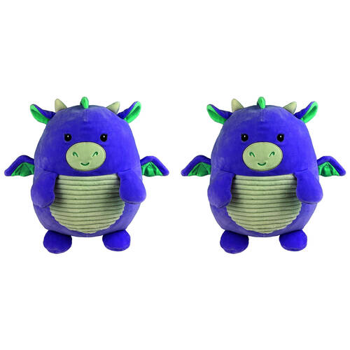 2PK Momoko Squish Dragon Animal Stuffed Doll Kids Soft Plush Toy 25cm Purple