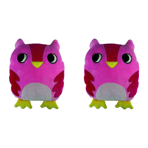 2PK Momoko Owl Animal Stuffed Doll Kids/Children Soft Flat Plush Toy 26cm Pink