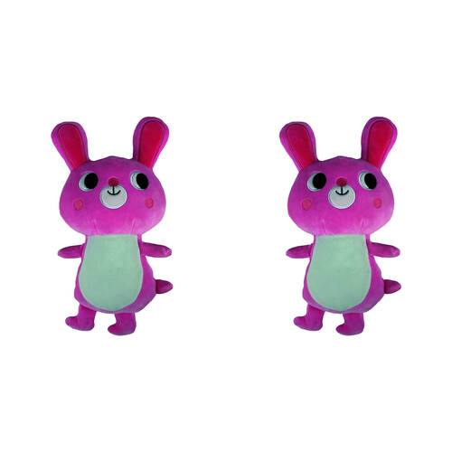 2PK Momoko Bunny Animal Stuffed Doll Kids/Children Soft Flat Plush Toy 32cm Pink
