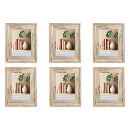 6PK Frankie & Me Standing 5x7'' Picture Frame Photo Holder Home/Office Decor Oak