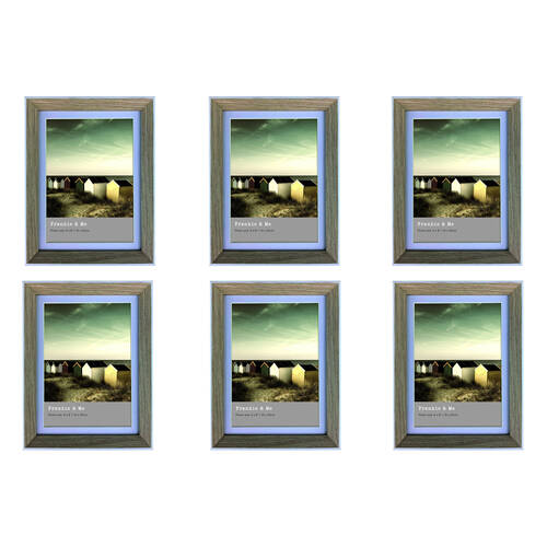 6PK Frankie & Me Wooden Border 8x10'' Picture Frame Home/Office Photo Decor Oak