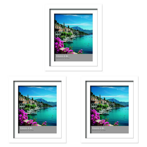 3PK Frankie & Me Wooden Split Level 8x10'' Picture Frame Home/Office Decor White