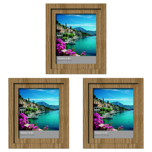 3PK Frankie & Me Wooden Split Level 8x10'' Picture Frame Home/Office Decor Oak