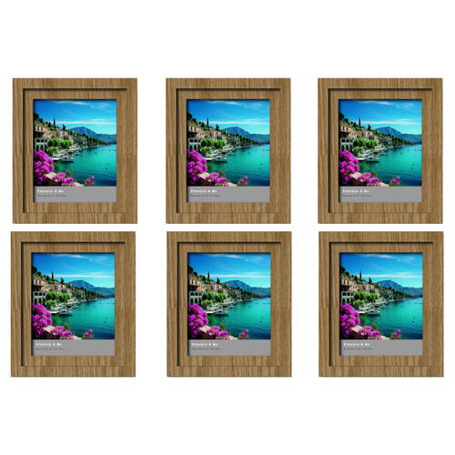 6PK Frankie & Me Wooden Split Level 8x10'' Picture Frame Home/Office Decor Oak