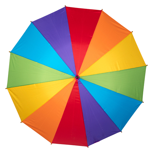 Clifton Pride Range 105cm Windproof 12-Rib Umbrella Wood Style - Rainbow