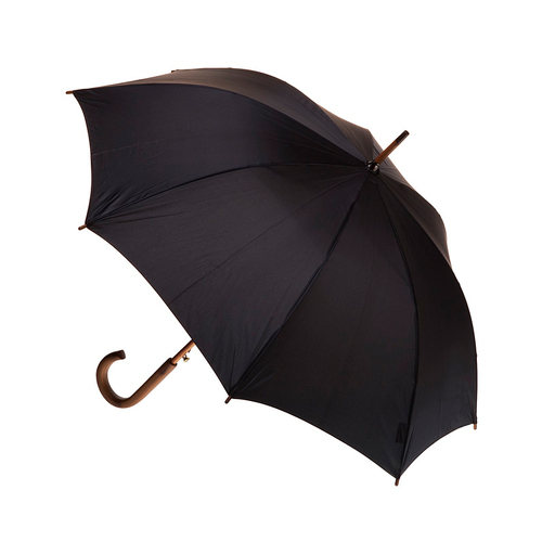 Clifton Men’s 103cm Auto Open Walking Windproof Umbrella Wood Style - Black