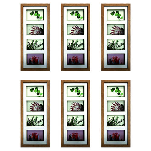 6PK Frankie & Me Shadow 8x20'' Picture Frame Photo Holder Home/Office Decor Oak