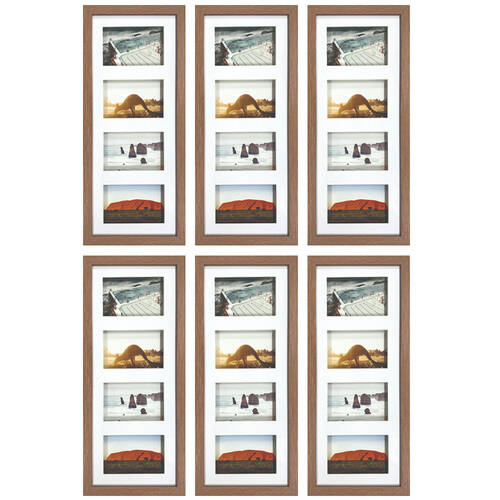 6PK Frankie & Me Shadow 8x20'' Picture Frame Photo Holder Home/Office Decor Dark Oak