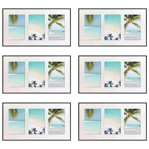 6PK Frankie & Me 3 Window Collage Picture Frame Home/Office Decor 37.5cm White