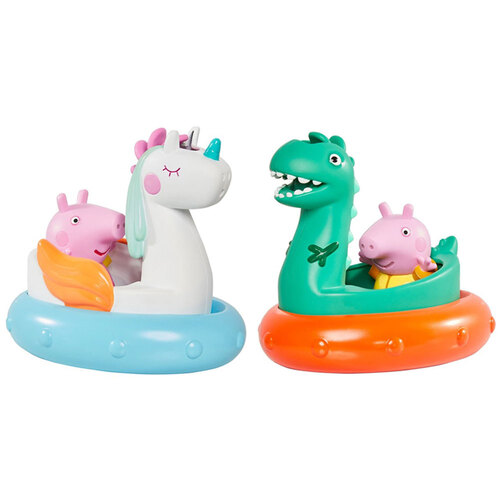2x Tomy Peppa Pig Bath Floats Unicorn/Dino