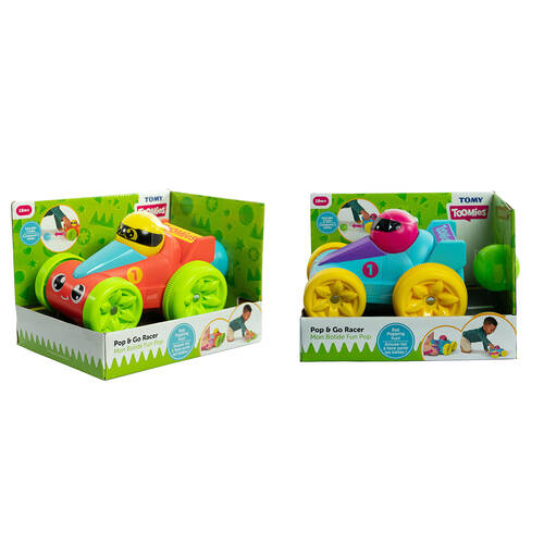 2pc Tomy Toomies Pic & Pop Racer Kids/Childrens Push Toy Set - Blue & Red 18m+