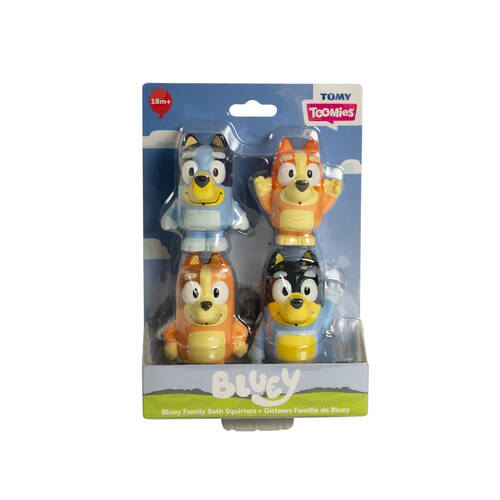 4pc Toomies Bluey Family Bath Squirters Childrens Water Toy Set 18m+