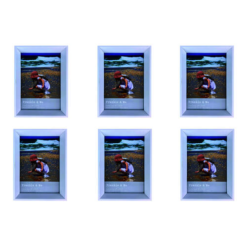 6PK Frankie & Me Window Wooden 5x7'' Picture Frame Home/Office Photo Decor White