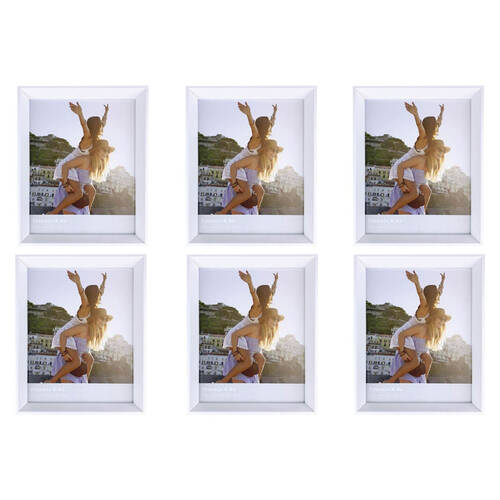 6PK Frankie & Me Window Wooden 8x10'' Picture Frame Home/Office Photo Decor White
