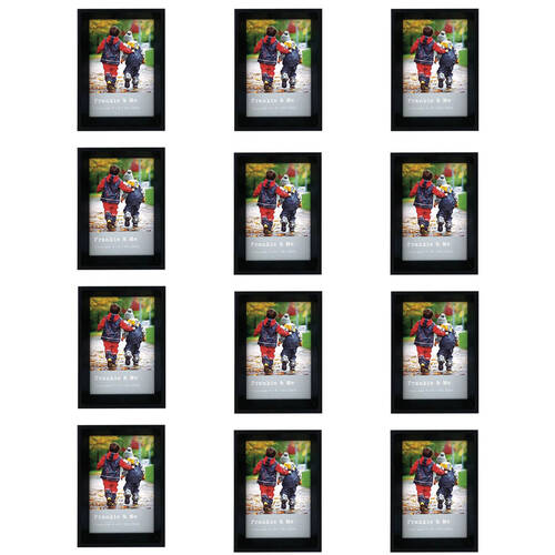 12PK Frankie & Me Window Wooden 4x6'' Picture Frame Home/Office Photo Decor Black