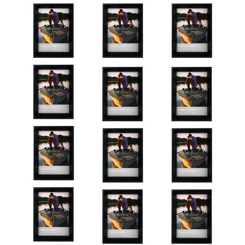 12PK Frankie & Me Window Wooden 5x7'' Picture Frame Home/Office Photo Decor Black