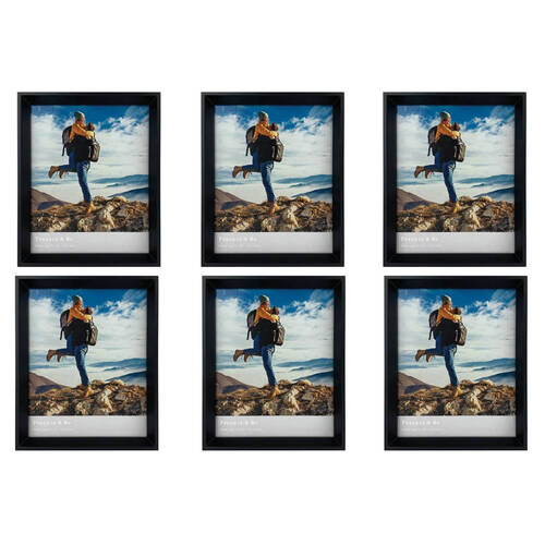 6PK Frankie & Me Window Wooden 8x10'' Picture Frame Home/Office Photo Decor Black