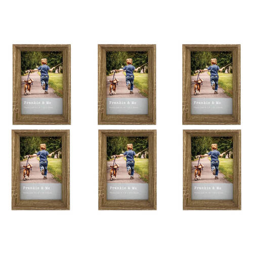 6PK Frankie & Me Window Wooden 4x6'' Picture Frame Home/Office Photo Decor Oak