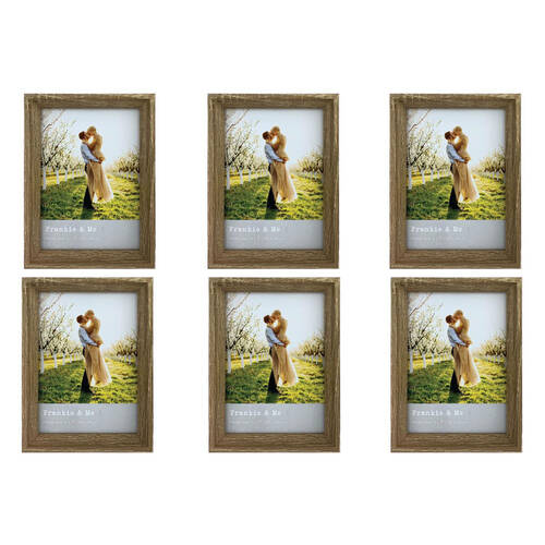 6PK Frankie & Me Window Wooden 5x7'' Picture Frame Home/Office Photo Decor Oak
