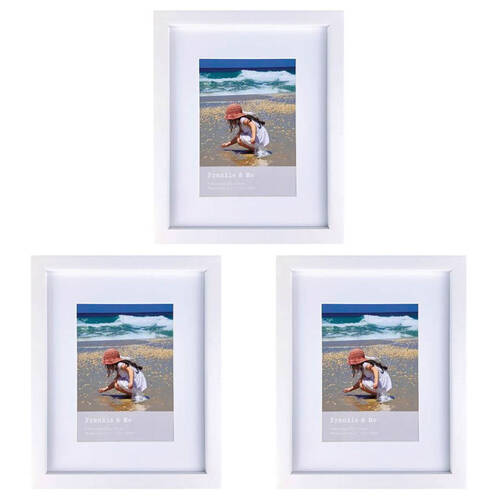 3PK Frankie & Me Wooden Border 5x7'' Picture Frame Home/Office Photo Decor White
