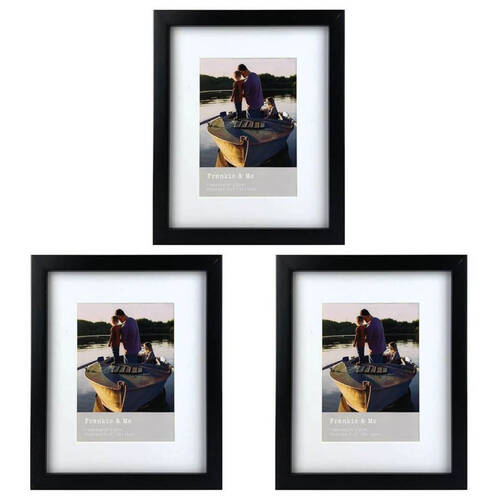 3PK Frankie & Me Wooden Border 5x7'' Picture Frame Home/Office Photo Decor Black