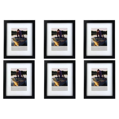 6PK Frankie & Me Wooden Border 5x7'' Picture Frame Home/Office Photo Decor Black