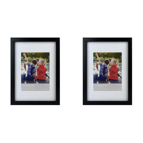 2PK Frankie & Me Wooden Border 6x8'' Picture Frame Home/Office Photo Decor Black