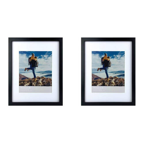 2PK Frankie & Me Wooden Border 8x10'' Picture Frame Home/Office Photo Decor Black