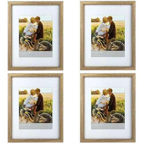 4PK Frankie & Me Wooden Border 8x10'' Picture Frame Home/Office Photo Decor Oak