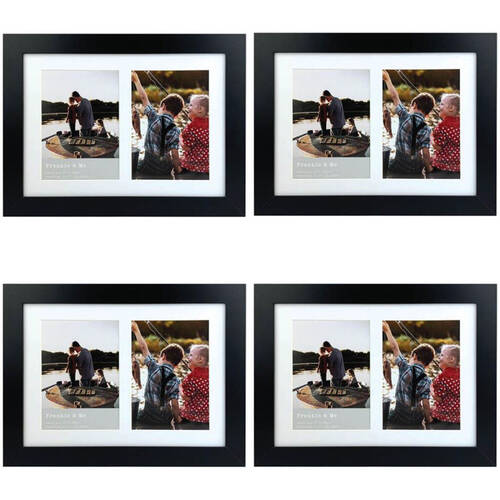 4PK Frankie & Me Wooden Collage 5x7'' Double Picture Frame Home/Office Decor Black