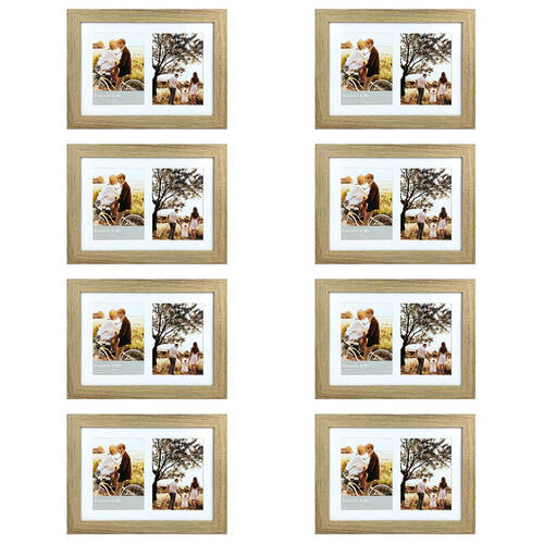 8PK Frankie & Me Wooden Collage 5x7'' Double Picture Frame Home/Office Decor Oak