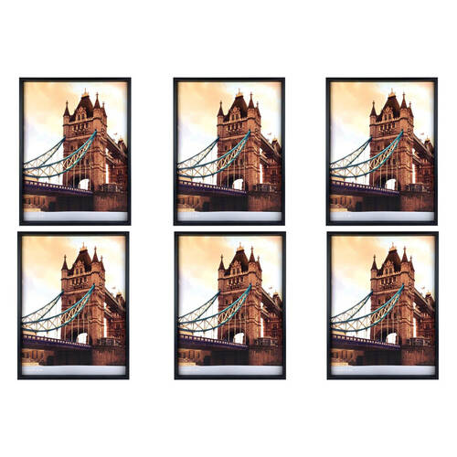 6PK Frankie & Me Wooden Poster Picture Frame Home/Office Photo Decor 45x60cm Black