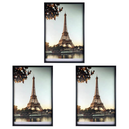 3PK Frankie & Me Wooden Poster Picture Frame Home/Office Photo Decor 50x76cm Black