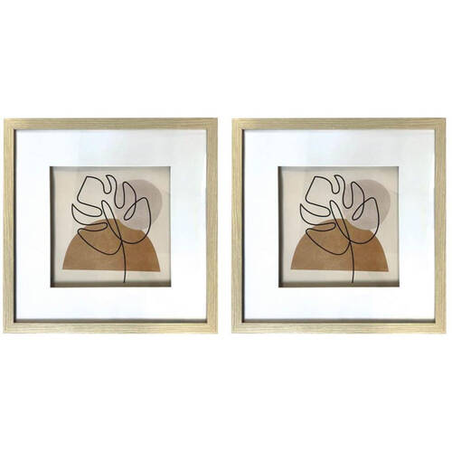 2PK Frankie & Me Shadow Square Picture Frame Home/Office Photo Decor 4cm Oak